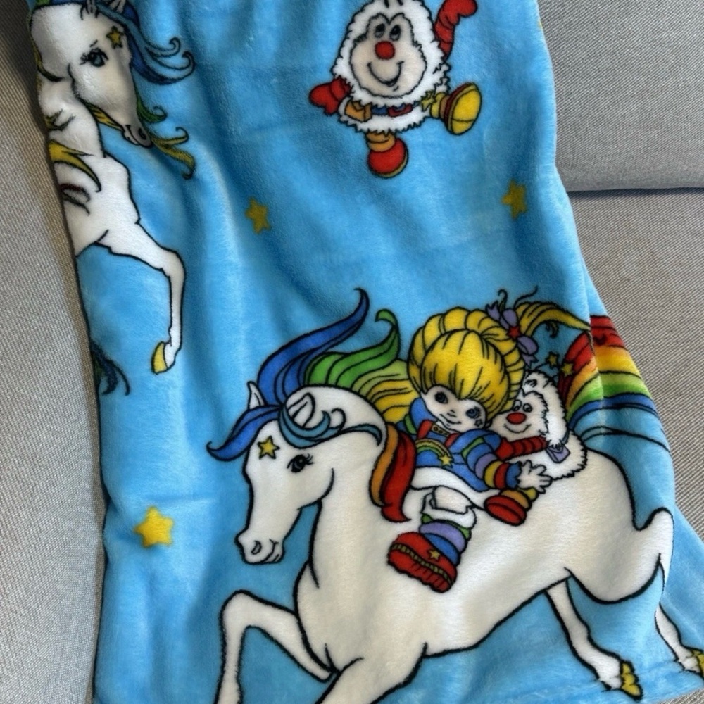 Blue Rainbow Brite Blanket Plush Throw 50x70 NEW!